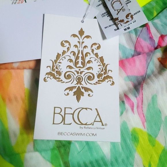 Becca Reversable Women's High Waist Bikini Bottoms NWT Medium - Picture 6 of 8